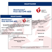 Heartsaver CPR and First Aid card