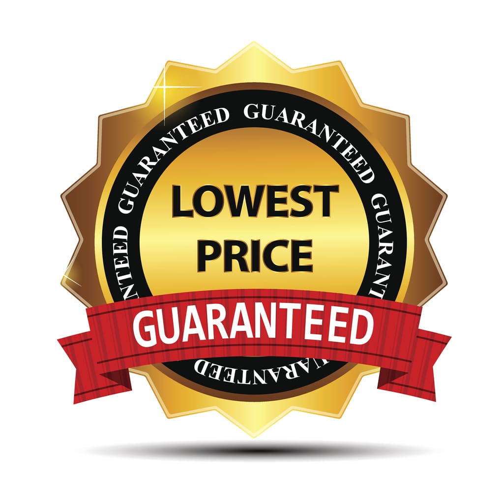 Lowest Price Guarantee Gold Label Sign Template Vector Illustrat